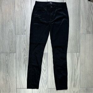 PAIGE HOXTON Ultra Skinny Black Velvet Corduroy Mid Rise Jeans 27